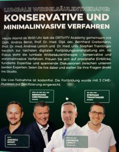 Vortrag Ortivity Academy mit Prof. Dr. Andreas Lenich und Dott. Andrea Benzi